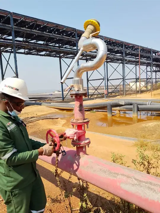 Vanne et monitor sur ligne incendie HDPE